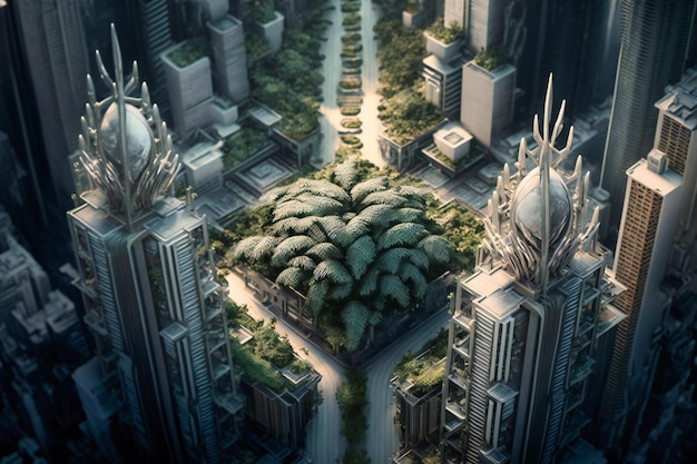 From above the city39s dazzling silver skyscrapers form a mesmerizing metallic forest of architectural marvels