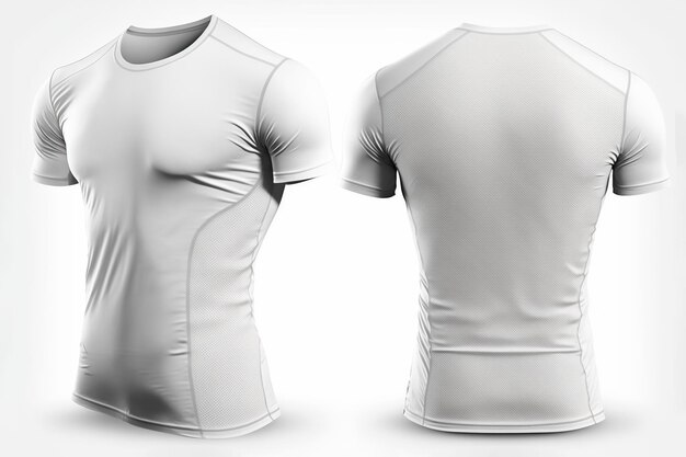 Front and Back of an Editable white TShirt Generative AI illustration