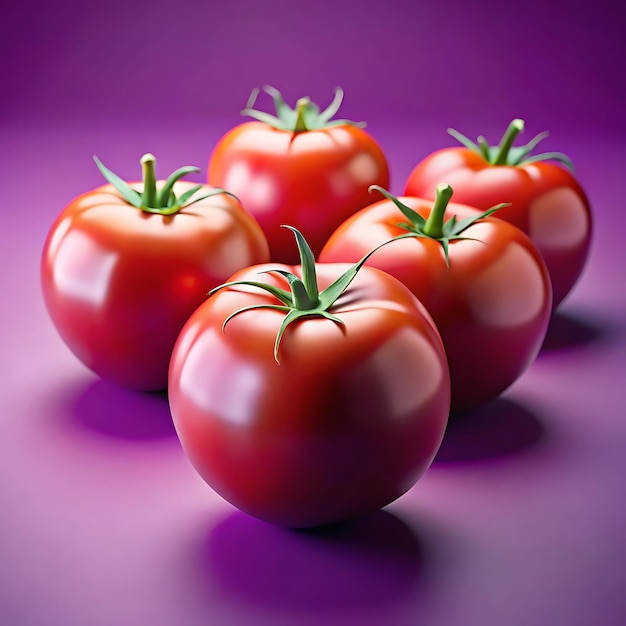 Front close view red tomatoes on tree