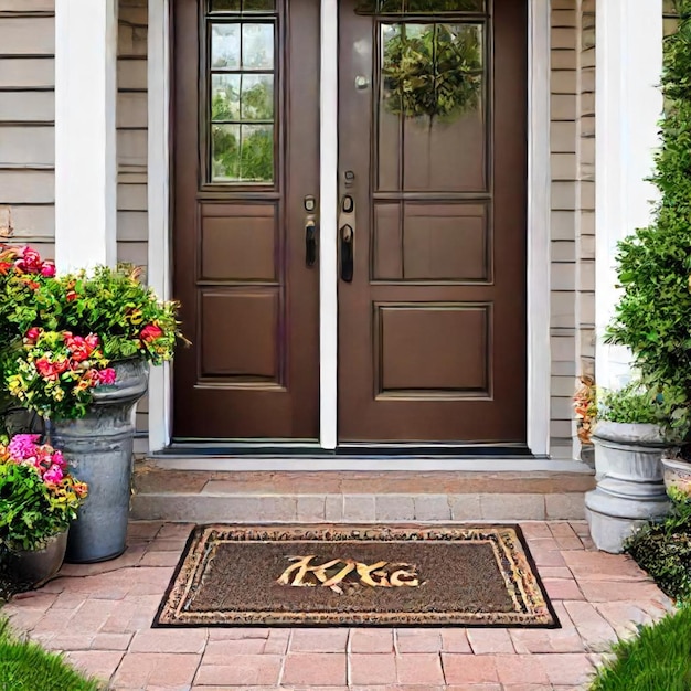 Photo a front door with the word k on it