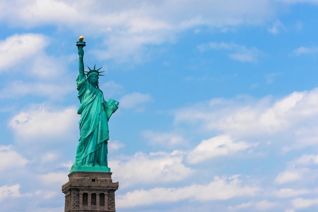 Front of the Statue of Liberty in New York City