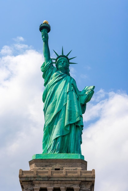 Front of the Statue of Liberty in New York City