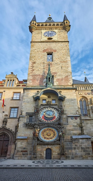 Front view of the astronomical clock in Prague