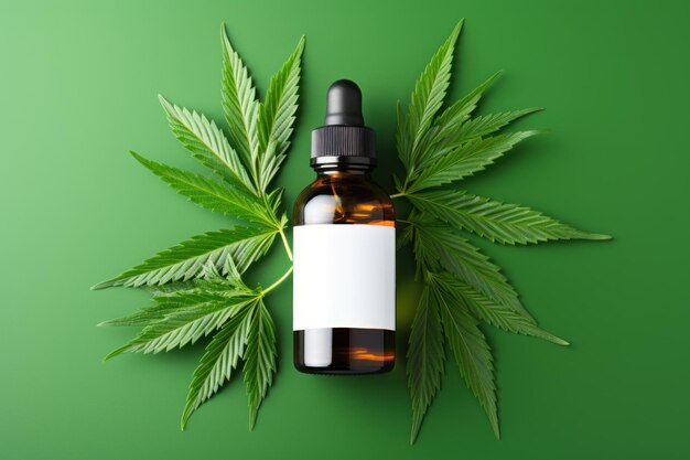 Front View of a care product with cbd Oil Cannabis mockup AI generated