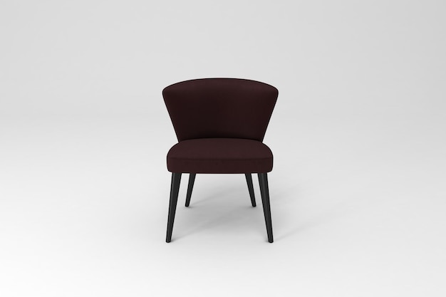 Front view Chair isolated on white background3D Rendering