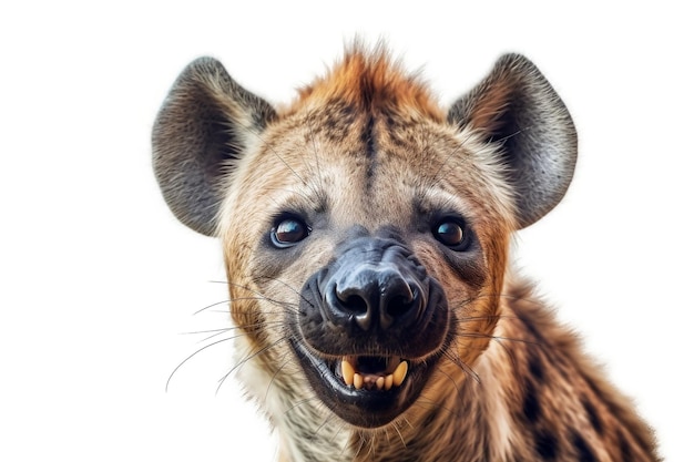 Front View CloseUp of Hyena Animal Isolated on Transparent Background AI