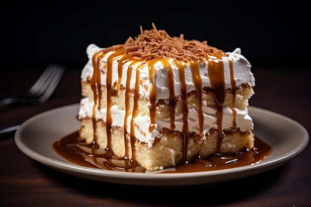 Front view delicious creamy cake on a dark background dessert sweet cake