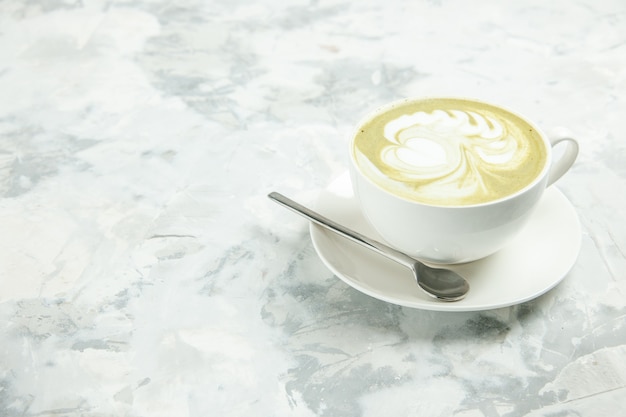 front view delicious espresso cup of coffee on the white background dessert tea cookie cake biscuit sweet americano capuccino