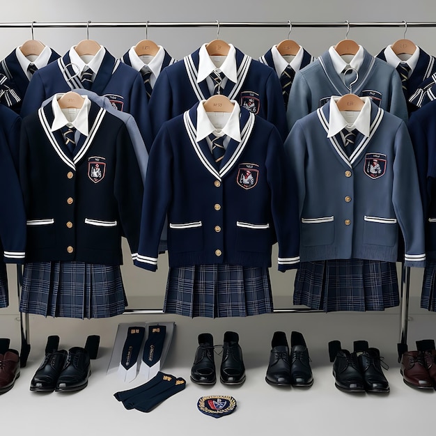 Photo front view displey the educational uniforms