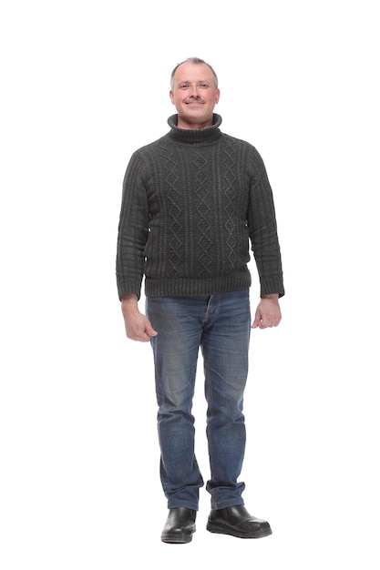 Front view of happy smiling man wearing jeans.