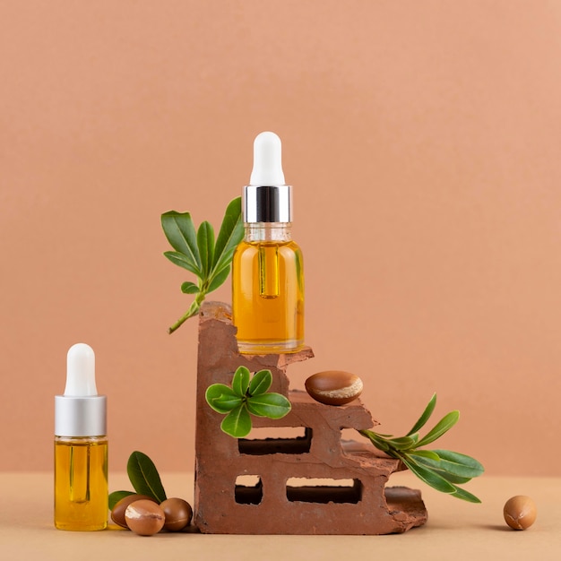 Front view healthy argan oil assortment