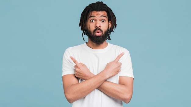 Front view man with a white tshirt