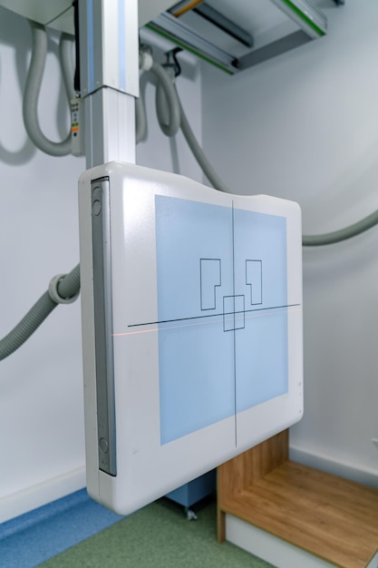 Front view of medical equipment for scanningModern doctor tools in hospital room