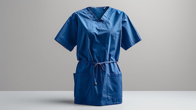 Photo front view mockup image white background of a surgical gown