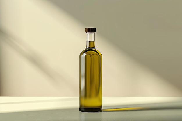 Photo front view oil olive bottle mockup