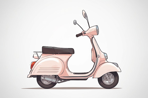 Front View of Scooter on White Background Illustration