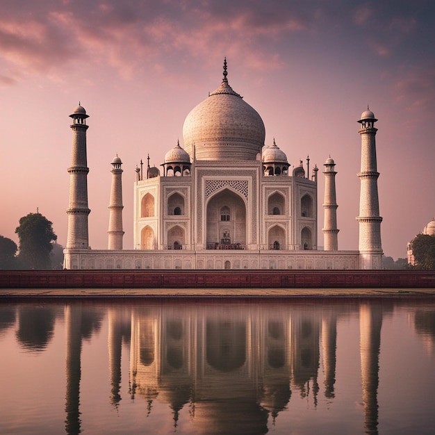 A front view and side view of taj mahal hd