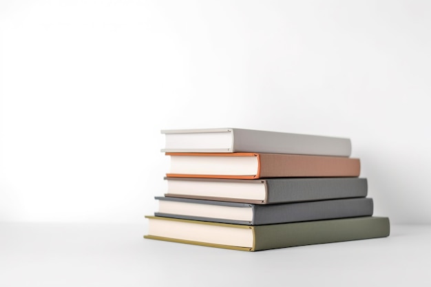 Front view of some books isolated on white background