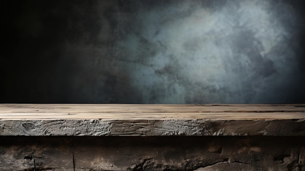 Front View of Weathered Concrete Table Ideal for Product Placement on Concrete Background