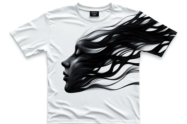 Front view white tshirt with creative design clean effect