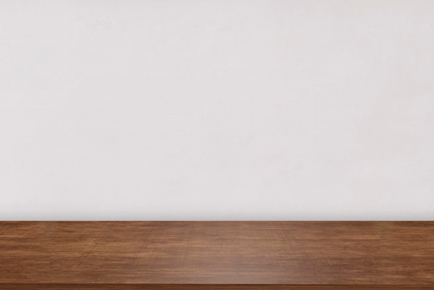 front view wooden table on white background