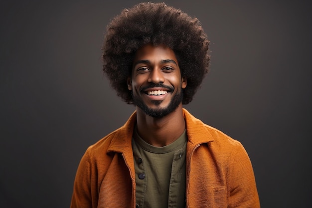 front view of young male black man smile