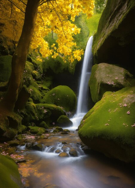 Photo in front of a waterfall