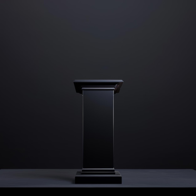 Photo a frontal view on a speaker podium in a black limbo stylize 50 job id ee3f8ea12d214c64a3adbb300d3de81e