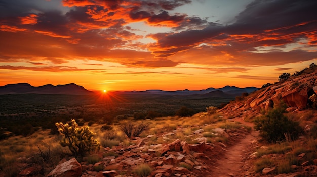 Frontier Firelight Texas Sunset Ignites the Untamed Chihuahua Desert