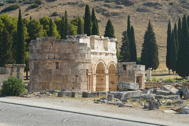 Frontinus Gate at Hierapolis Ancient City in Pamukkale Denizli Turkiye