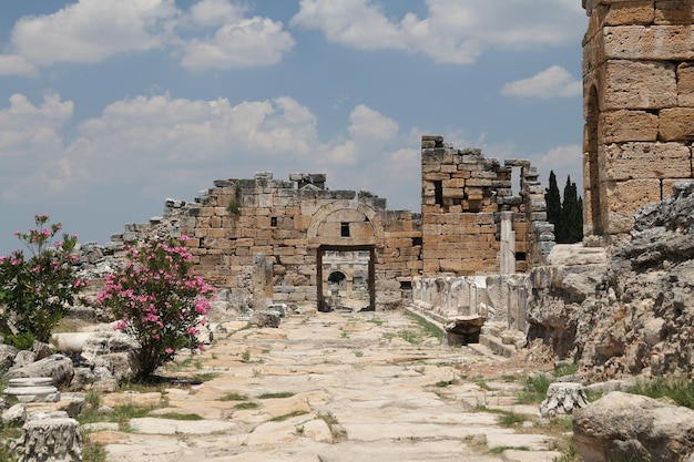 Frontinus Street in Hierapolis Ancient City Turkey