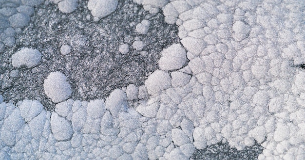 Frost abstract background ice texture winter snow crystals monochrome light white gray shiny bubbles