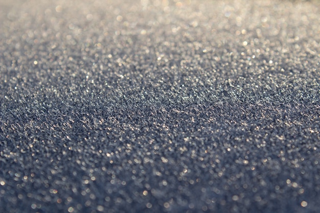 Frost on the surface in winter weather