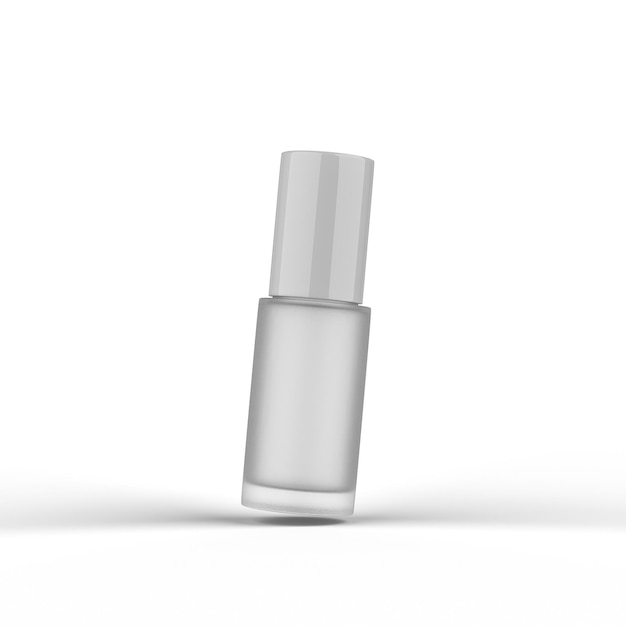 Frosted Glass Cosmetic bottle 3d rendering