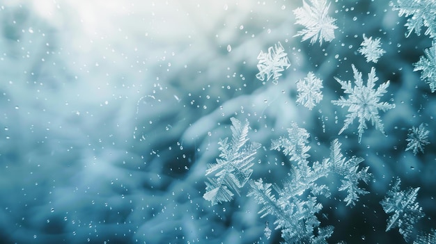 Frosted Window with Snowflakes