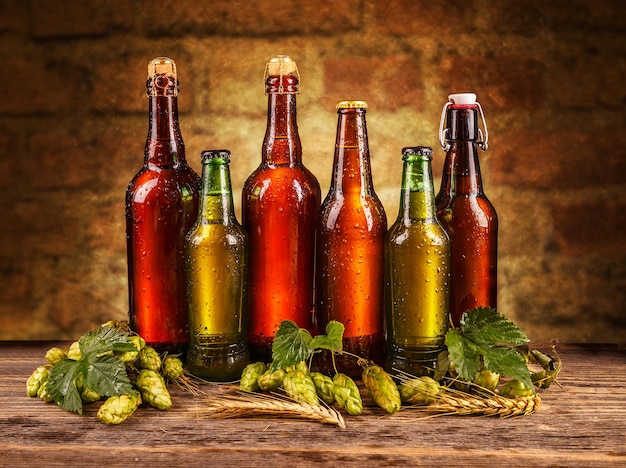 Frosty bottles of beer