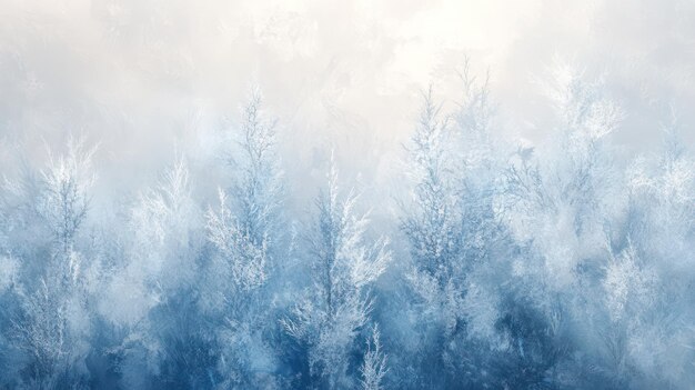 Photo frosty trees in the sky