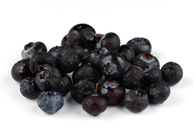 Frozen blueberries on a white background isolate