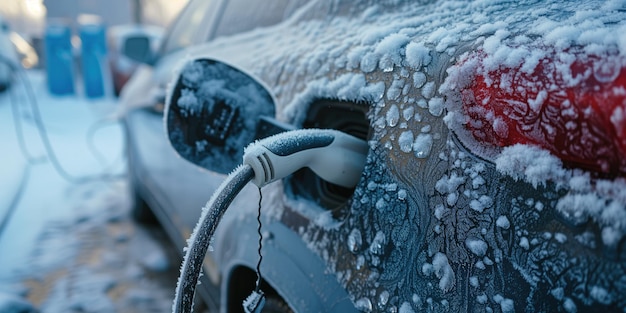 Frozen Electric Vehicle Charger Tools Employed To Capture The Image