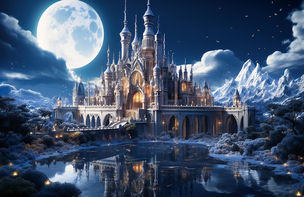 Frozen fantasy fantasy castle