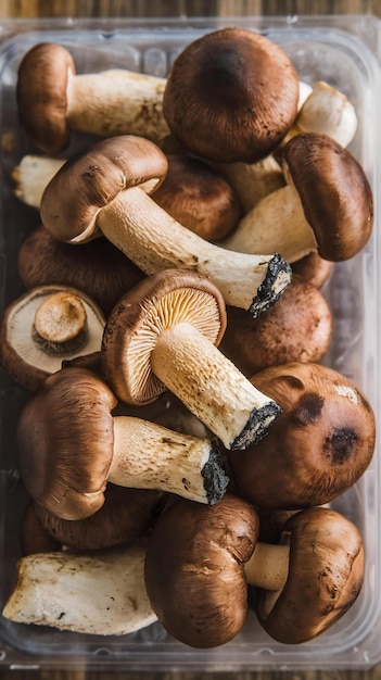 Photo frozen porcini mushrooms