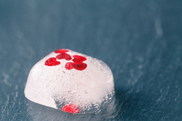 Frozen red heart