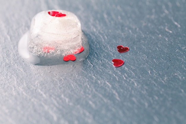 Frozen red heart