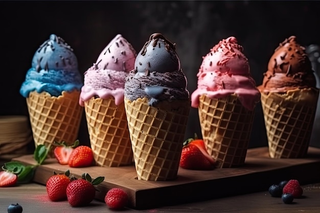 Frozen Summer Ice Cream Delights Under the Sun generative IA