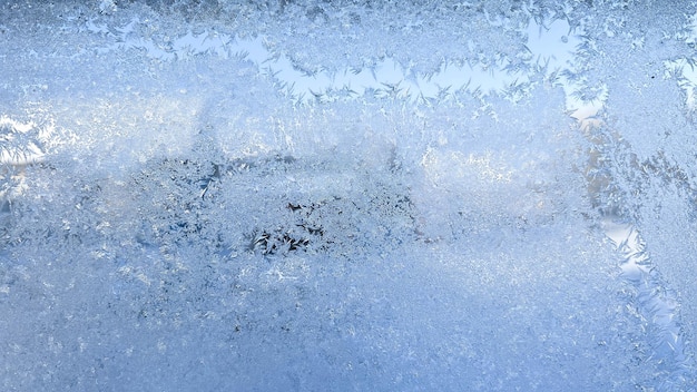 Frozen window beautiful snowflakes on the window