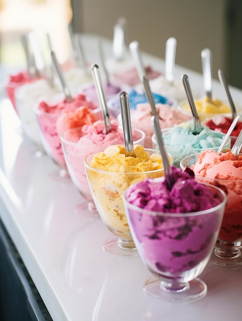 Photo frozen yogurt bar at wedding reception