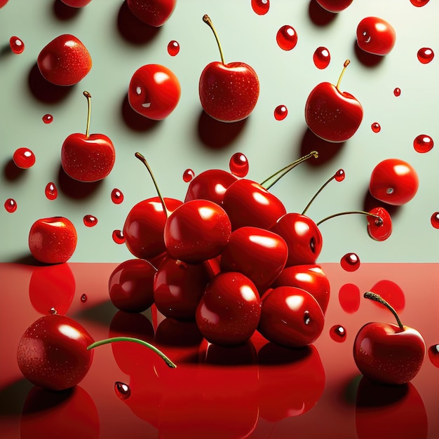 Fruit big cherry generated by AI artificial intelligence