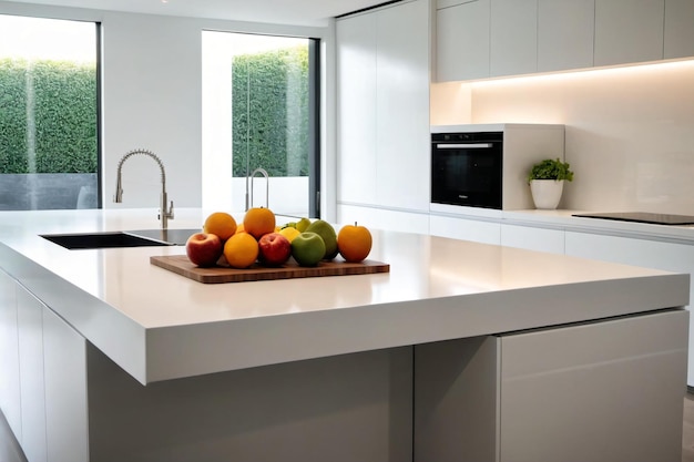 Fruit bowl on kitchen counter