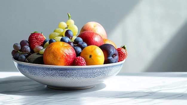 A fruit bowl on a white background