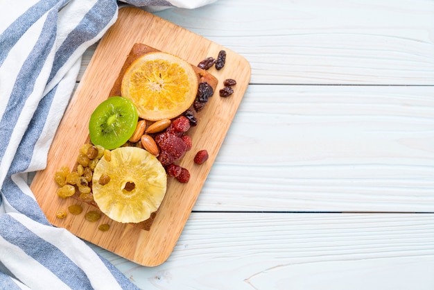 fruit cake on wood